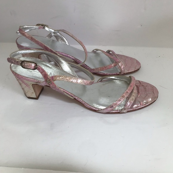 Chanel Link Metallic Python Sandals szEU 40 New - Picture 4 of 6